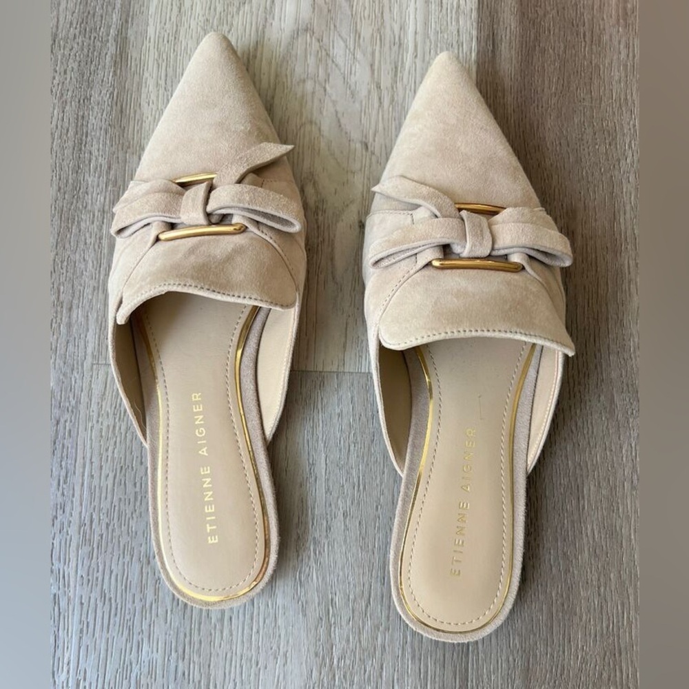 Etienne Aigner suede slides